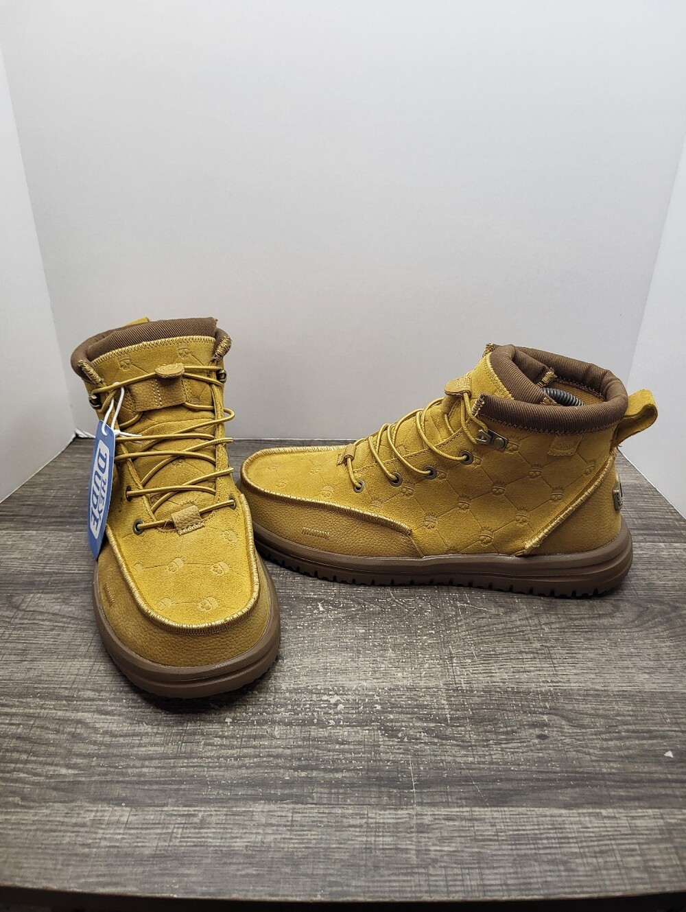 Jelly Roll Hey Dude Leather Boots Bradley Tan Brown Skull Print Mens Sz 10 New